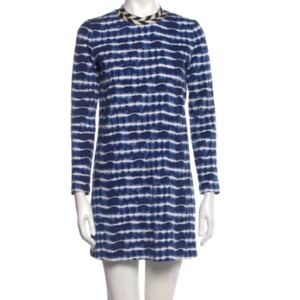 Tory Burch ziggy blue and white tie dye mini dress S